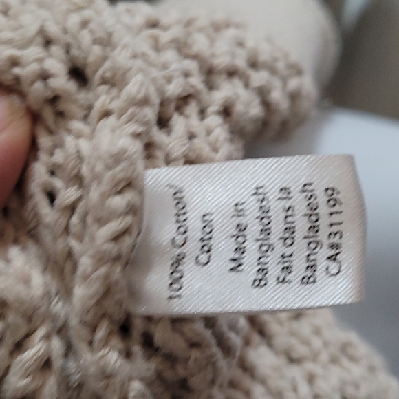 DKR Tan Neutral Cotton Fisherman Sweater M - Picture 5 of 6